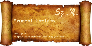 Szuromi Mariann névjegykártya