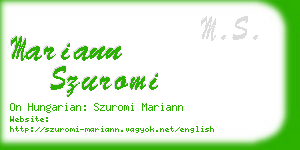 mariann szuromi business card
